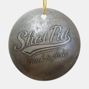 shot put implement ceramic tree decoration