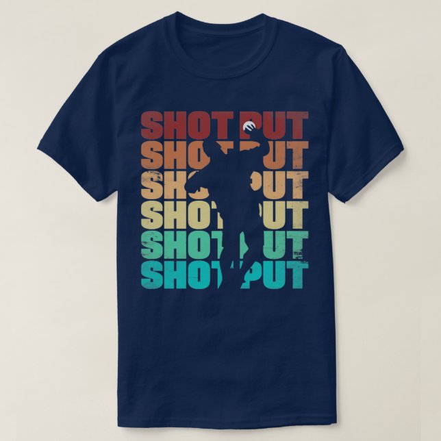 Shot Put Putter Track and Field Shot Putting Silho T-Shirt (Design Front)