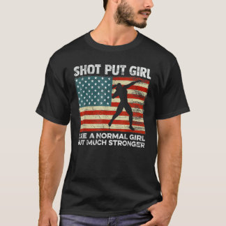 Shot Put Throw USA Flag Womens Athlete Shot Put Th T-Shirt
