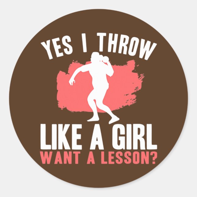 Shot Put Women Track And Field Shot Putter Throw Classic Round Sticker (Front)