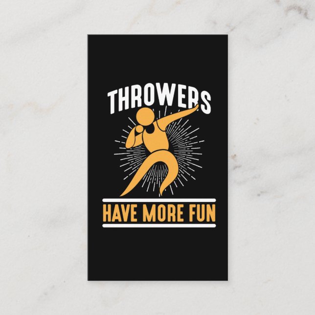 Shot Putting Track and Field Shot Put Thrower Business Card (Front)