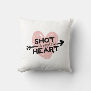 Shot Through the Heart Valentine's Day Cushion