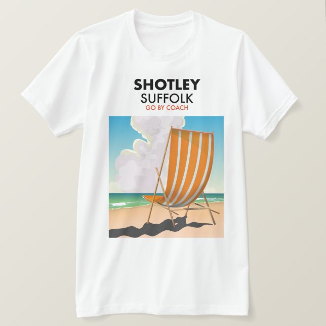 Shotley suffolk beach travel poster T-Shirt (Design Front)