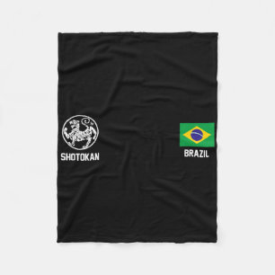 Shotokan Brazil Karate Brazilian Flag Dojo Tiger Fleece Blanket