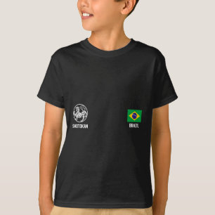 Shotokan Brazil Karate Brazilian Flag Dojo Tiger T-Shirt
