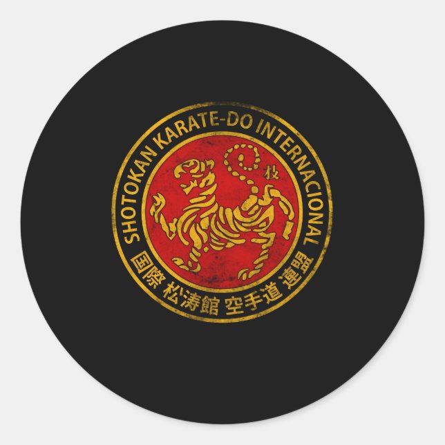Shotokan Karate Do Kanji Japan Mial Mma Classic Round Sticker (Front)