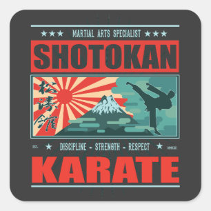Shotokan Karate in Japanese style - Traditional de Square Sticker