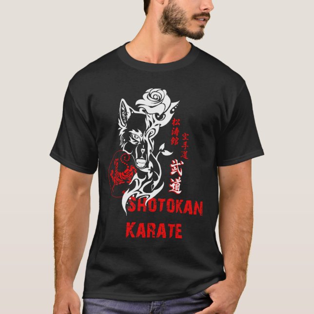 Shotokan Karate Lone Budo Wolf - Karate T-Shirt (Front)