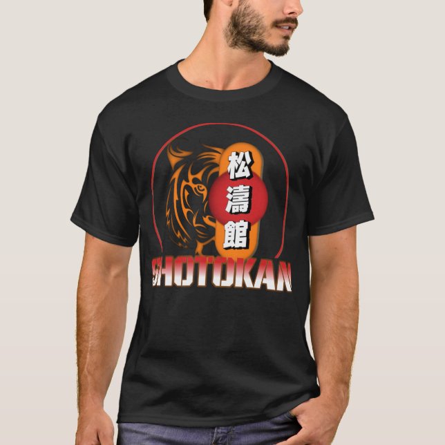Shotokan Karate Tiger and Japanese Kanji T-Shirt (Front)