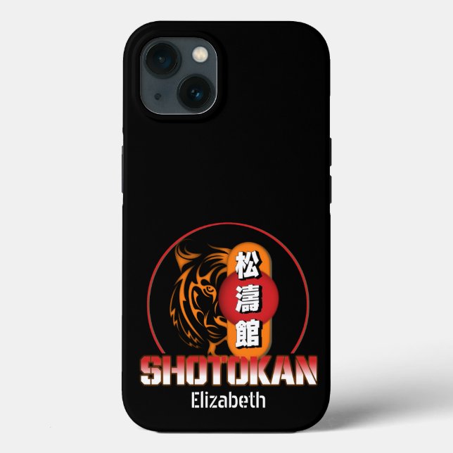 Shotokan Karate Tiger and Japanese Kanji Your Name Case-Mate iPhone Case (Back)