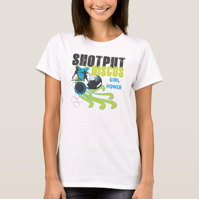 Shotput and Discus - Girl Power hoodie T-Shirt (Front)