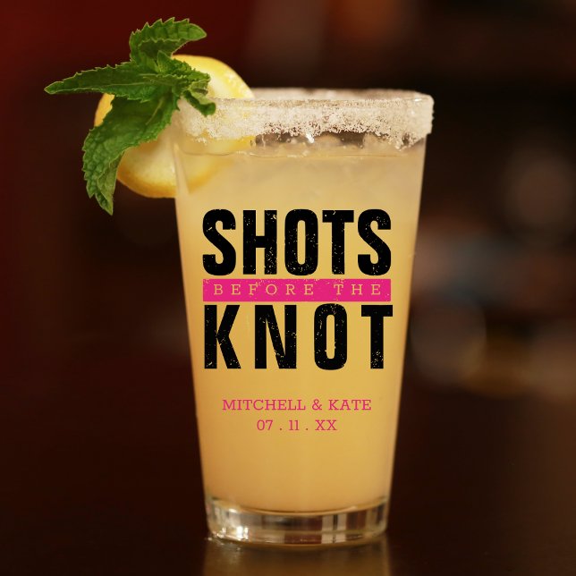 Shots Before the Knot Pink Bachelorette Party Glass (Shots Before the Knot Pink Bachelorette Party Glass)