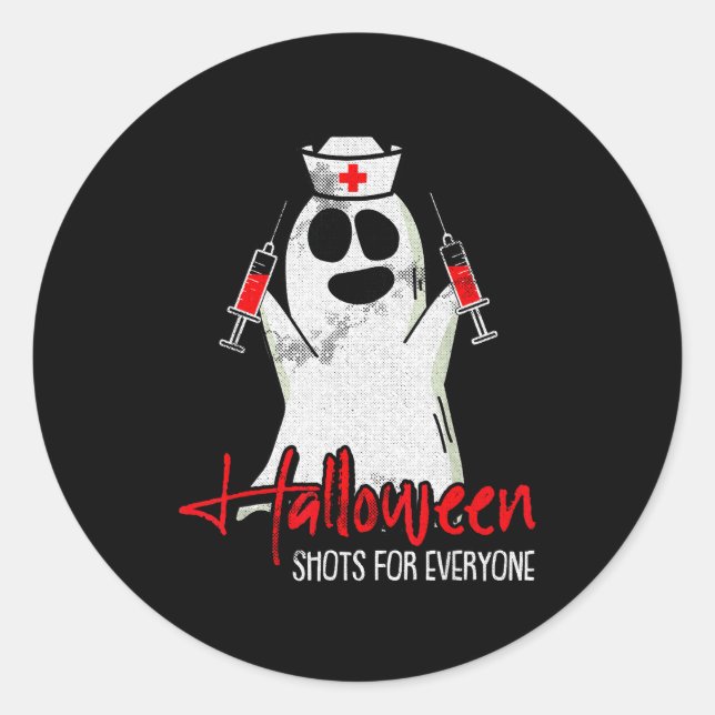 Shots For Everyone Lazy Halloween Costume Funny Gh Classic Round Sticker (Front)