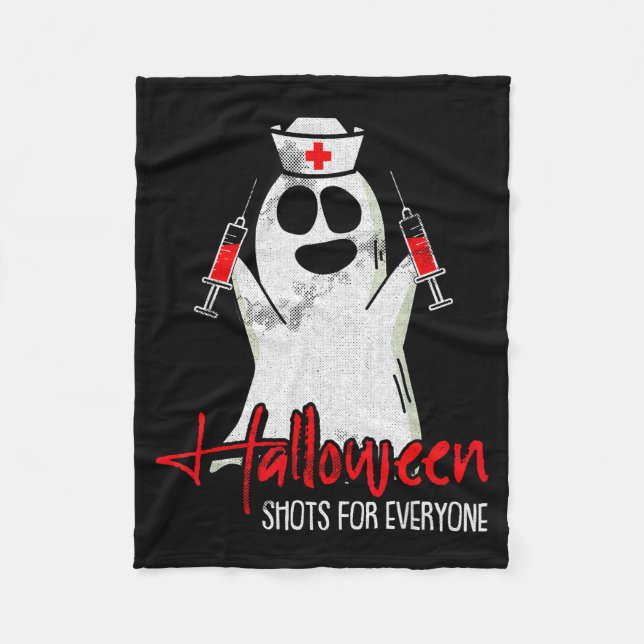 Shots For Everyone Lazy Halloween Costume Funny Gh Fleece Blanket (Front)