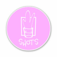 Shots Pink and White Custom-Cut Vinyl Sticker