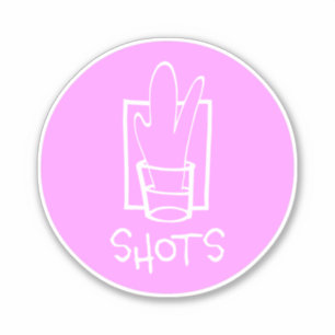 Shots Pink and White Custom-Cut Vinyl Sticker