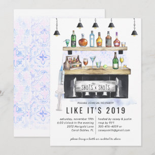 Shots & Shots   We've Been Vaccinated Party Invitation