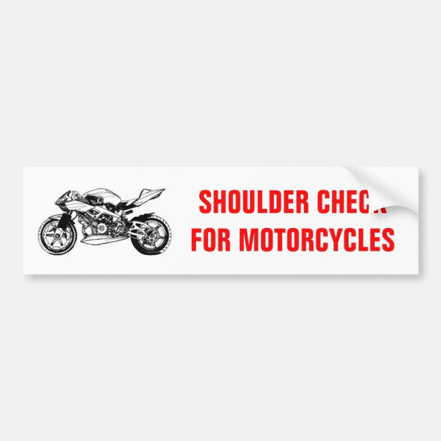 Shoulder Check for Motorcycles bumper sticker (Front)