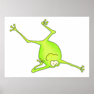 Shoulder Stand Yoga Frog Art Print
