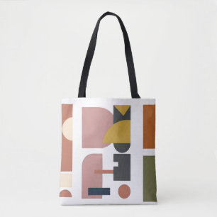 Shoulder Tote Bag Crossbody Bag with Geometric Art
