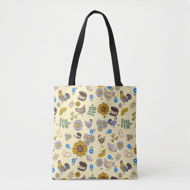 Shoulder Tote Bag in Backyard Chicken Coop (Front)