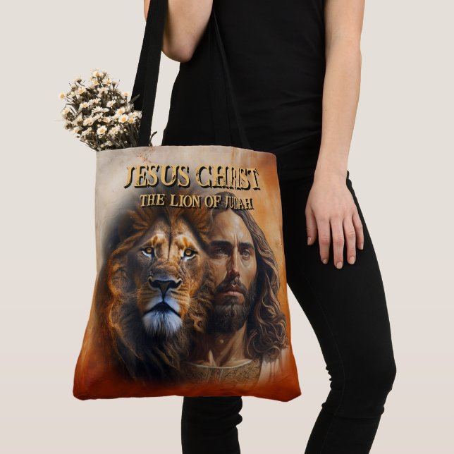 Shoulder Tote Bag Jesus Christ The Lion Of Judah (Close Up)