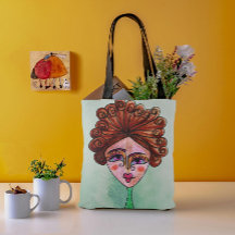 Shoulder Tote Bag (Whimsical Woman - 01)