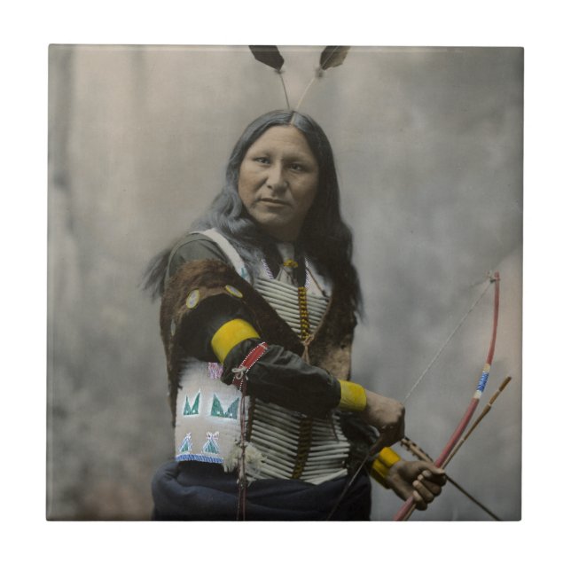 Shout At Oglala Sioux 1899 Indian Tile (Front)