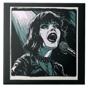 Shout It Out Loud Punk Rocker Retro Vintage Style Tile