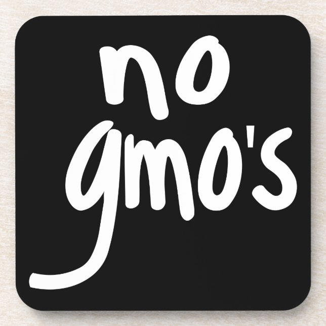 Shout No GMO's Protect our Food Black Coaster (Front)