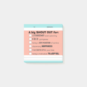 Shout out employee recognition post-it award post-it notes