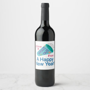 Shout Out for A Happy New Year Wine Label
