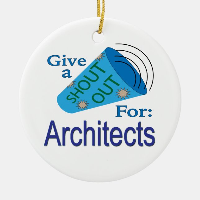 Shout Out for Architects Ceramic Tree Decoration (Front)