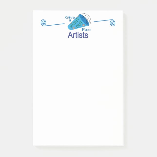 Shout Out for Artists Post-it Notes (Front)