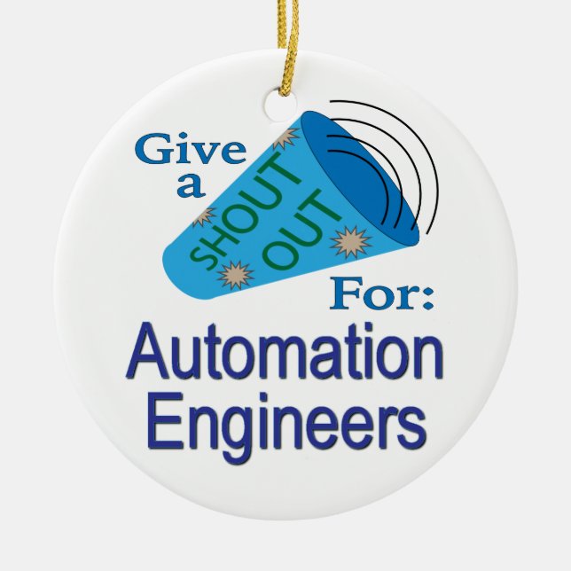 Shout Out for Automation Engineers Ceramic Tree Decoration (Front)