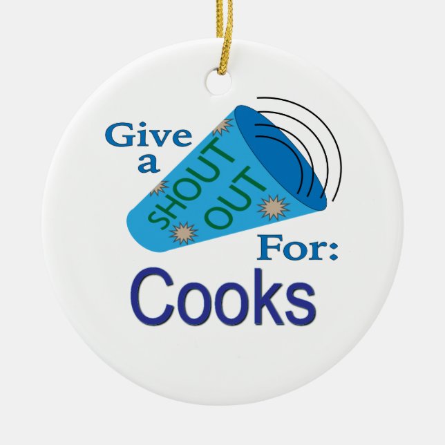 Shout Out for Cooks Ceramic Tree Decoration (Front)