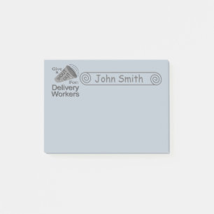 Shout Out for Delivery Workers 4x3 Post-it Notes