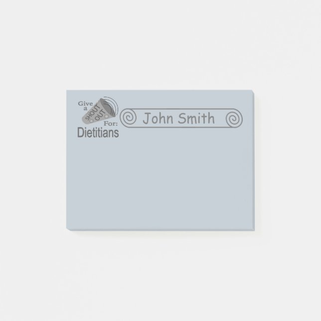 Shout Out for Dieticians 4x3 Post-it Notes (Front)