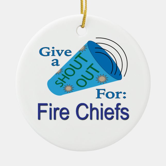 Shout Out for Fire Chiefs Ceramic Tree Decoration (Front)
