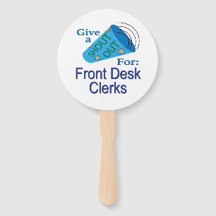 Shout Out for Front Desk Clerks Hand Fan