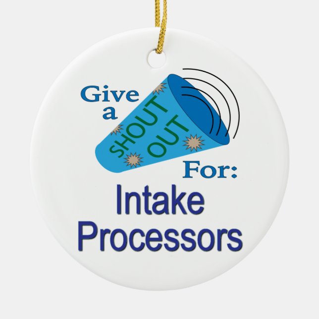 Shout Out for Intake Processors Ceramic Tree Decoration (Front)