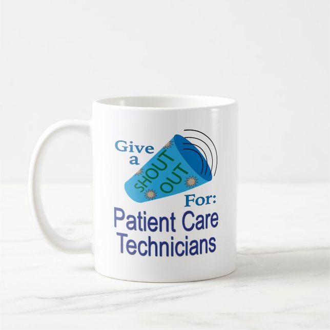 Shout Out for Patient Care Technicians Coffee Mug (Left)