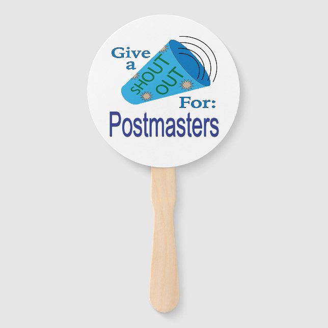 Shout Out for Postmasters Hand Fan (Front)