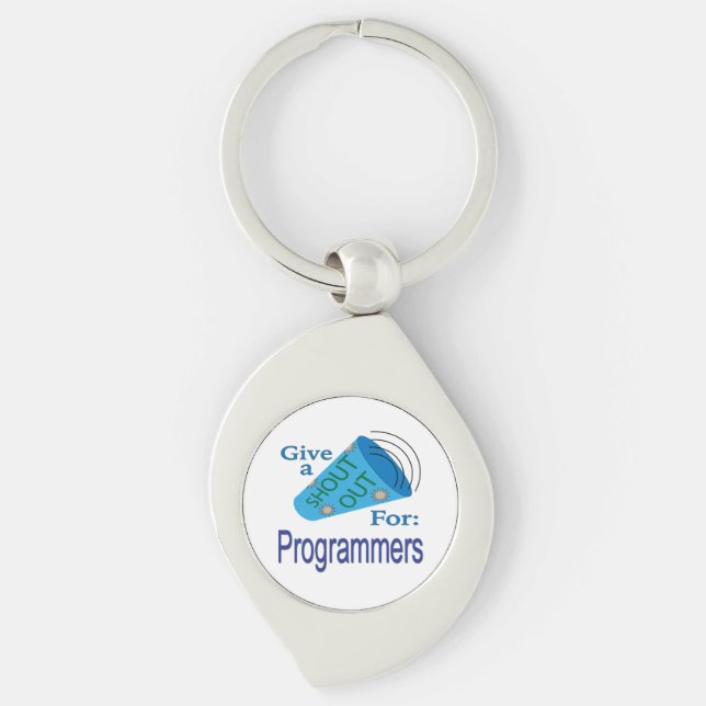 Shout Out for Programmers Key Ring (Front)