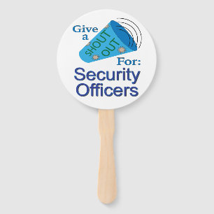 Shout Out for Security Officers Hand Fan
