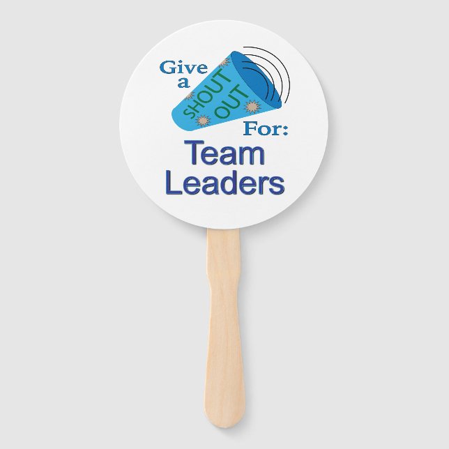 Shout Out for Team Leaders Hand Fan (Front)