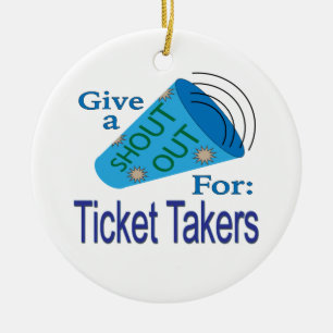 Shout Out for Ticket Takers Ceramic Tree Decoration