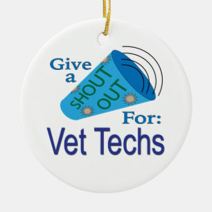 Shout Out for Vet Techs Ceramic Tree Decoration