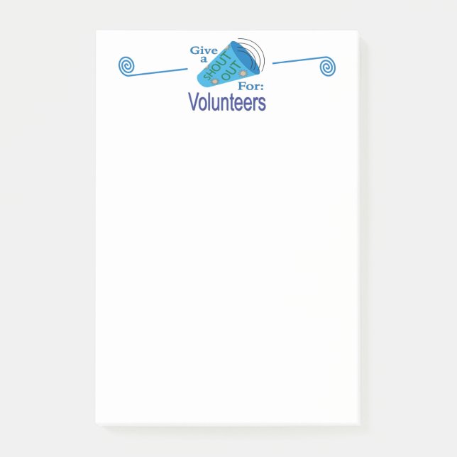 Shout Out for Volunteers Post-it Notes (Front)