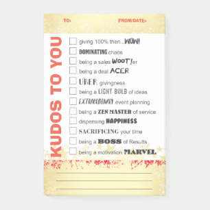 Shout out kudos employee recognition post-it award notes